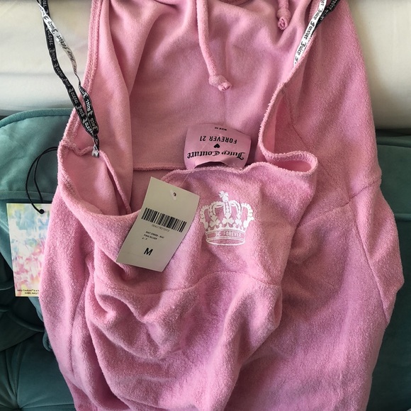 Juicy Couture Pink Terry Halter Dress or Cover zip-sz M - Picture 6 of 7